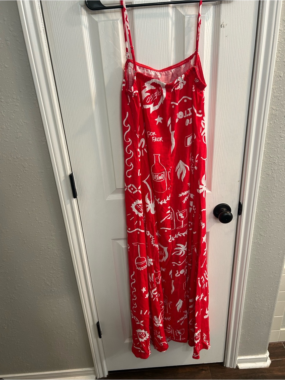 Paper heart by Anthropologie red white wine sleeveless linen blend dress Large - Picture 7 of 9